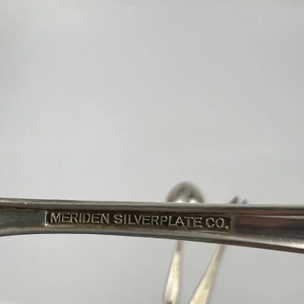 Antique Meriden Silverplate First Lady Pattern Clamshell & Relish Spoon, Fork